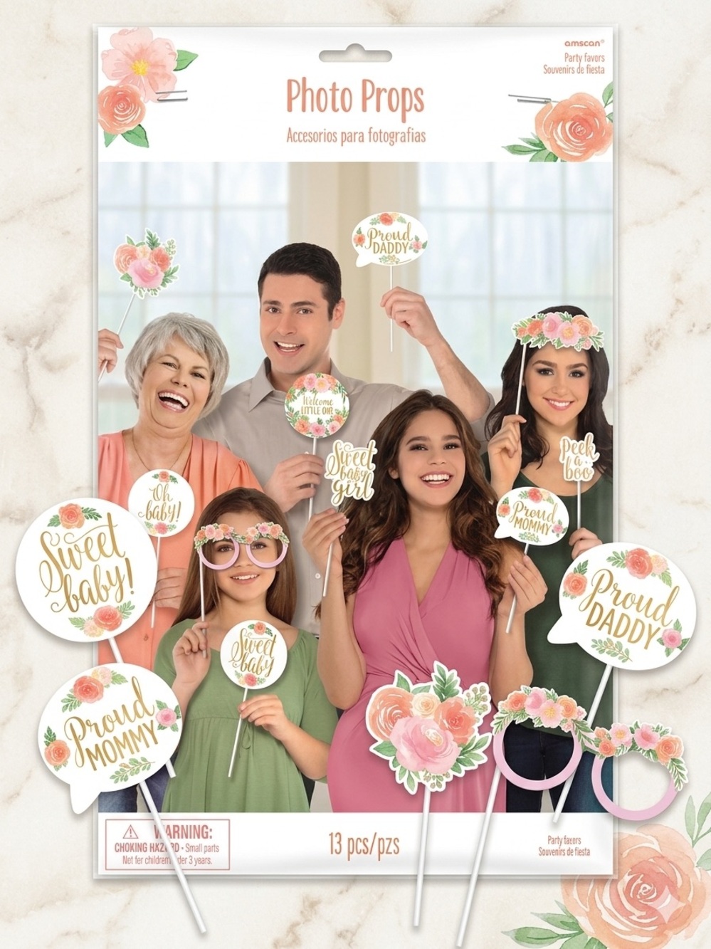 Amscan Floral Baby Shower Photo Props Set